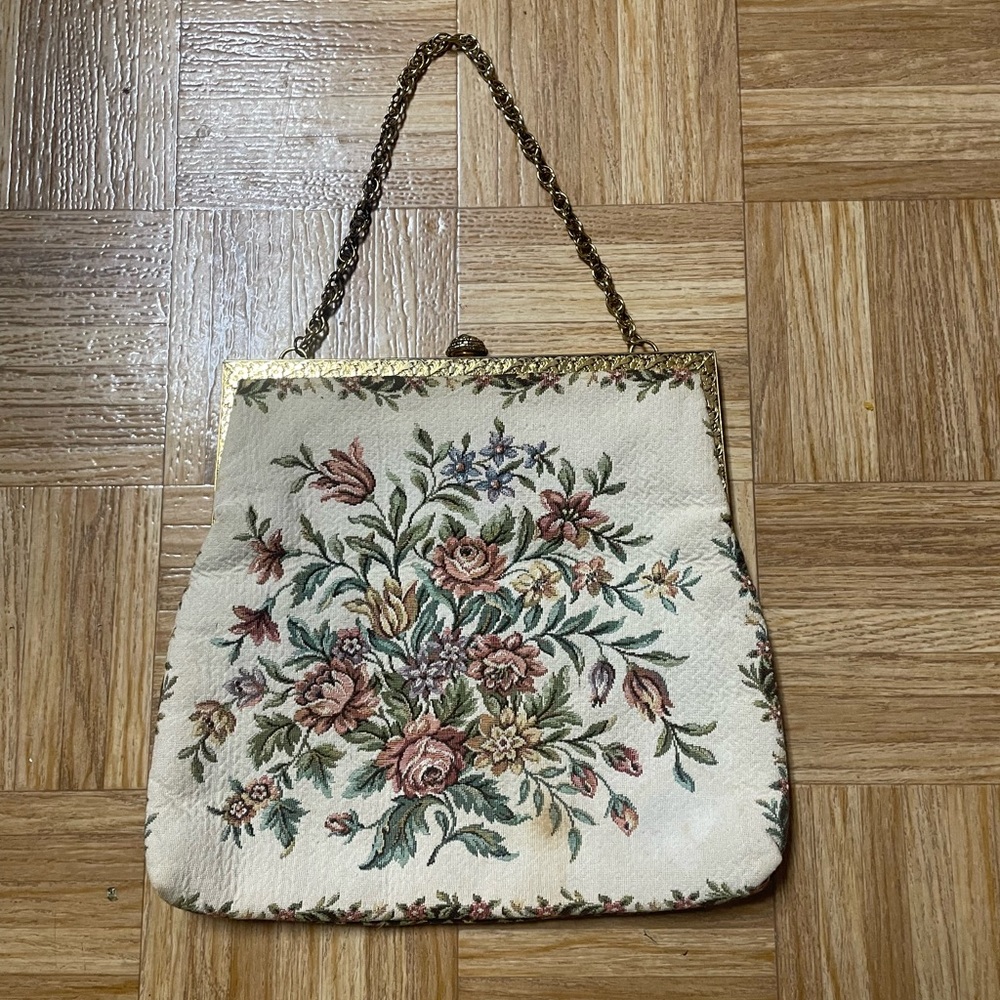 Vintage Delill Flower Clutch Purse